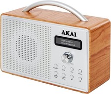 Radio DAB FM digitale Akai radio in legno nero o marrone con schermo LCD A61035