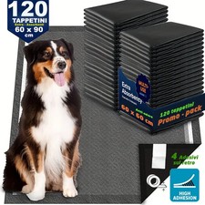 120 x Traversine per Cani tappetini igienici con adesivi Carboni attivi 60x90 cm