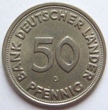Moneta 50 Pfennig 1950 G Banca
