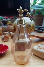 Antico Vaporizzatore/Nebulizzatore di Profumo in Vetro Rosa Pallido Anni '40