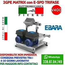 GRUPPO POMPA PRESSURIZZAZIONE GEMELLARE V400 INVERTER AUTOCLAVE EBARA TRIFASE