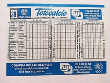 TOTOCALCIO COMPETITION CARD 38