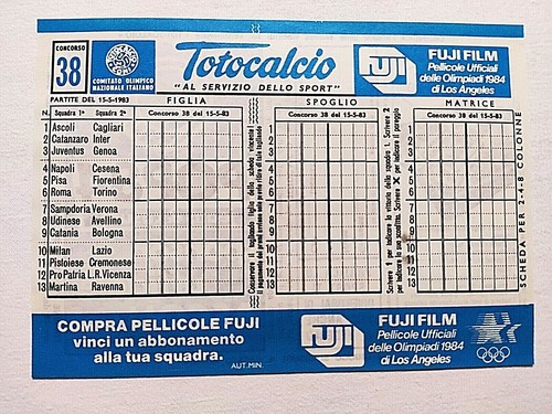 Schedina totocalcio concorso - totocalcio,