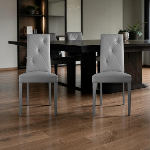 Sedia ecopelle grigio - sedia,
