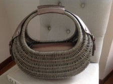 Borsa Salvatore Ferragamo vimini bag pelle menta green come nuova