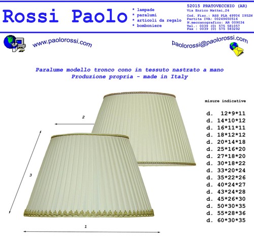 Paralume tronco cono - , in