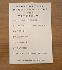 TOTOCALCIO.  Elaboratore programmatore vintage