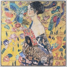 LADY WITH FAN 1917 by Gustav Klimt 2 oz moneta argento 10000 franchi Ciad 2024
