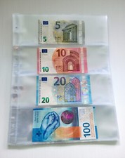 10 FOGLI TRASPARENTI A4 PER BANCONOTE QUATTRO SCOMPARTI