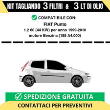Tagliando per FIAT Punto 1.2 60 44 kw Benzina 1999-2010 - 3 Lt di olio + 3 Fi...