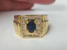 Anello uomo zaffiro e diamanti