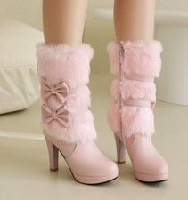 Stivali donna pelliccia orlo