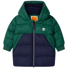 TIMBERLAND Piumino bambino bicolor verde / blu con cappuccio 18 mesi