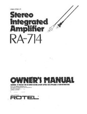 Rotel RA-714 Amplifier Owners