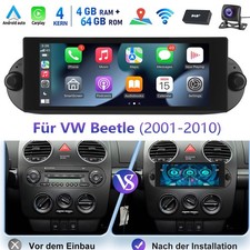 DAB+ per VW Beetle 2001-2010 Android 14 autoradio 4+64G wireless carplay GPS RDS