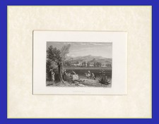 TIATIRA, attuale Akhisar, Turchia,  di Brockedon , 1836, +PASSEPARTOUT