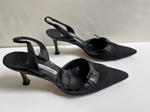 Manolo blahnik tessuto - blahnik, nero