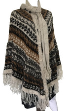 Poncho giacca lana alpaca