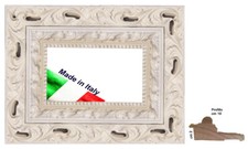 Cornice in legno bianca opaca traforata per quadri,foto,dipinti Spessore  cm. 10