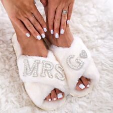 pantofole in pelliccia sintetica personalizzate con lettere, idea regalo