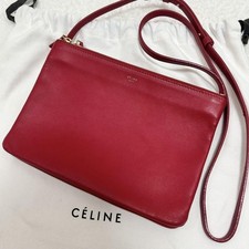 Borsa a tracolla CELINE Phoebe Period Trio grande pelle rossa autentica