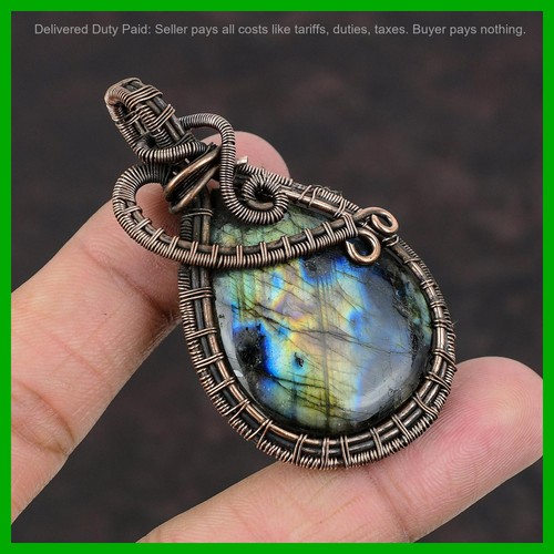 Ciondolo rame pera - ciondolo, labradorite