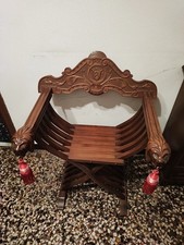 Sedia Savonarola in legno con