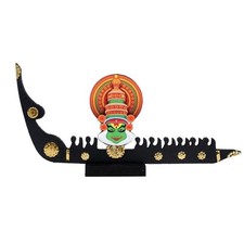 Kerala Kathakali tradizionale in legno artigianale con barca serpente da esposizione