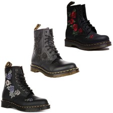 DR MARTENS 1460 Vonda A- Occhio con Lacci Rosa Ric Donna Stivale IN Nero UK 3 -