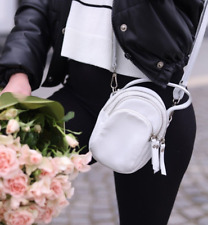 Borsa donna a tracolla fatta a mano in pelle bianca