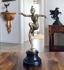 Statua in bronzo ballerina scultura ballerina donna figura stile antico bronzo statua decorazione 