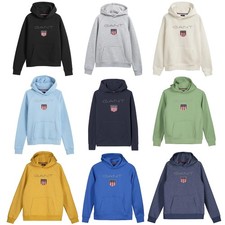 GANT Felpa Giovane - Teen Ragazzi Shield con Cappuccio, !* , Logo, Tinta Unita