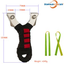 Catapulta Fionda Acciaio Inox Caccia e 2x Elastici Piatti Bersaglio Esterno