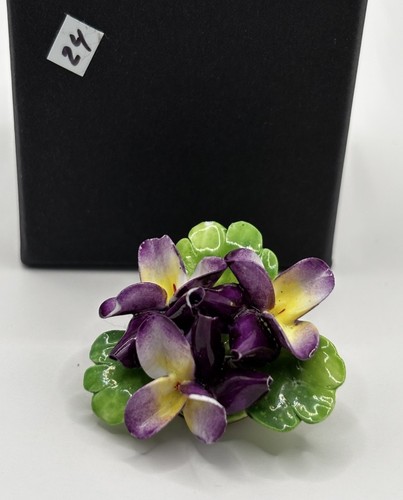 Spilla floreale ceramica