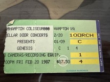 Genesis 20/02/87 Hampton Coliseum prima fila biglietto autentico stub raro look