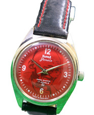 Orologio vintage Hmt Mahatma Gandhi meccanico carica manuale Cassa Acciaio Pelle