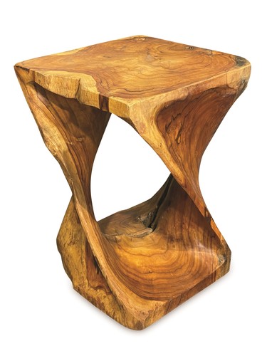 Sgabello lampada legno
