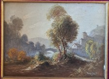 Gino Tassinari - coppia di paesaggi.  Anni 50-60 del '900 con cornici a vassoio