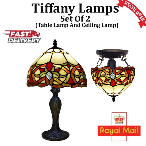 Tiffany style table - table, lamp