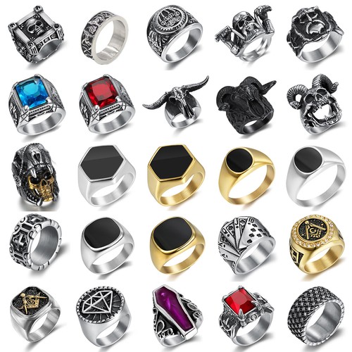 Bague chevalière homme biker - bague,