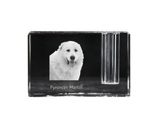 Mastino dei Pirenei portapenne in cristallo con cane Art-Dog