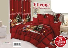 Trapunta Piumone Invernale Natale Letto Matrimoniale Con Coppia Tende Abbinate