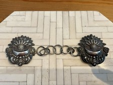 Antico Gancio Fibbia Fibula Gioiello Da Mantello Argento Antico 1900