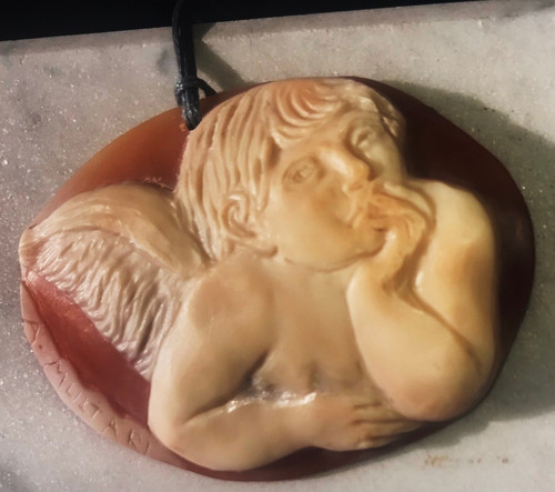 Angioletto cammeo ciondolo - angioletto,cammeo,