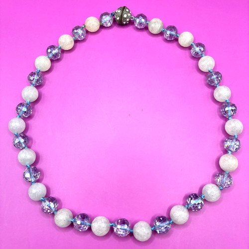 Vtg faceted glass - glass, &