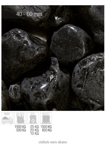 Ciottolo marmo nero ebano - marmo,