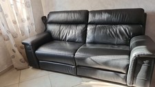 Divano in pelle con doppio relax  Chateau D'Ax  colore nero