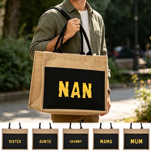 Borsa donna tela lino famiglia