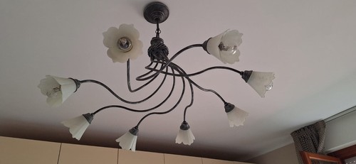 Lampadario ferro battuto - in, +
