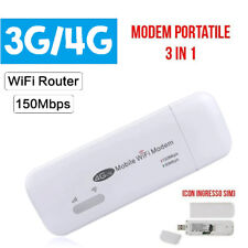 INTERNET KEY CHIAVETTA USB 4G LTE MODEM PORTATILE WI FI 3 IN 1 USB INGRESSO SIM